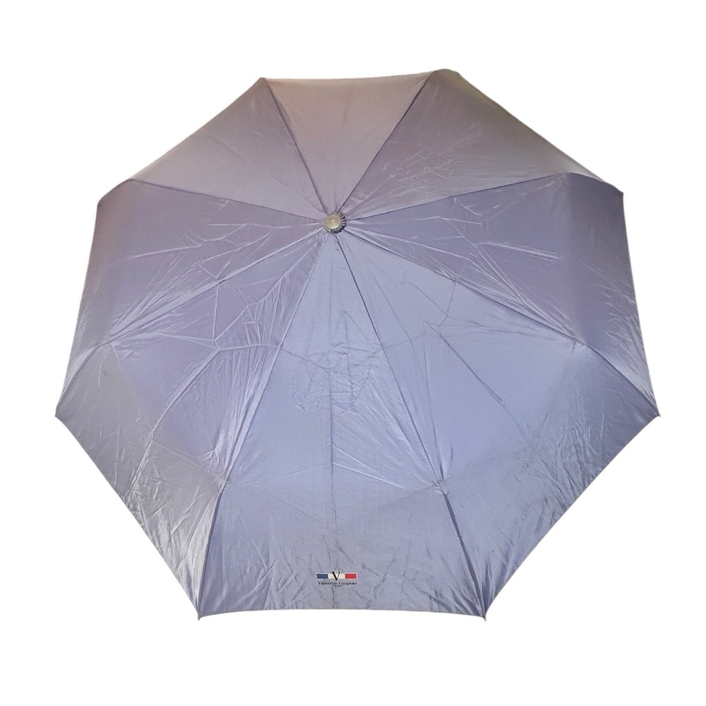 Valentino Coupeau Paris Umbrella Periwinkle Blue Lavender Vintage‎ French Style